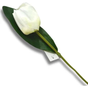 umělá květina Dekorace - Tulipán 1 květ 46cm bílý