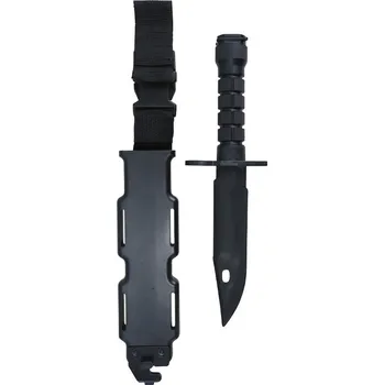 Pracovní nůž KOMBAT UK Nůž bodák tréninkový US M9 Plastic Airsoft Knife Kombat s pouzdrem černý