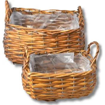 Květináč Dekorace - Košíček vrba neloupaný 2 ucha 24+19cm