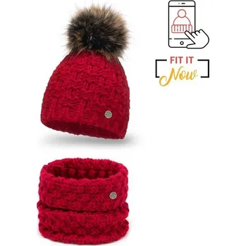 Čepice Pamami Dámský set čepice a šály Ogadaf červená One size