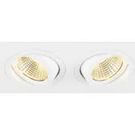 BIG WHITE (SLV) NEW TRIA 155 zapuštěné stropní svítidlo, čtvercové, 3000K, dvoulampa, fázově stmívatelné, 38°, bílé 1008513