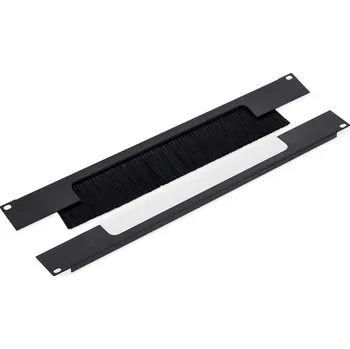 Rozvaděč RAB-ZP-X02-A3 - 19" průchozí panel 2U rozdělený horizontálně, kartáč