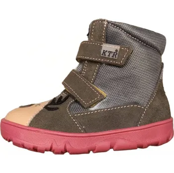 Dívčí zimní obuv ZIMNÍ NEPROMOKAVÉ BOTY KTR BARE s membránou - SOB 315 šedá+popel+růžová dívčí Velikost: 24