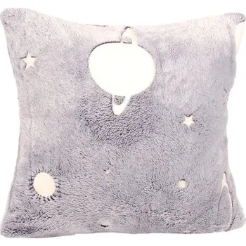 Dekorativní polštářek Mikroflanelový povlak VESMÍR svítící 40x40 cm