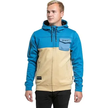 Pánská mikina mikina Meatfly Josh Zip - Blue/Light Brown XL