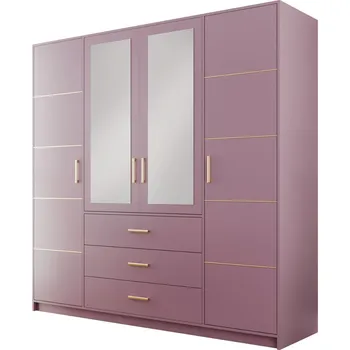 Šatní skříň STO Šatní skříň BALI II D4 196 cm Barva: Růžová