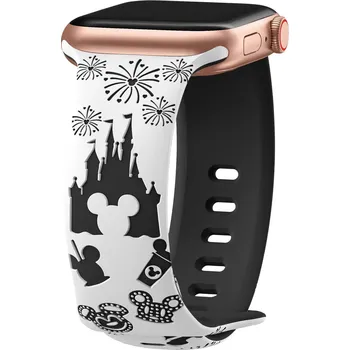 Příslušenství k chytrým hodinkám Řemínek gravírovaný myšák pro Apple Watch 42/44/45/46/49mm Barva: Bílo-černá