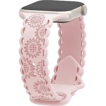 Příslušenství k chytrým hodinkám Perforované slunečnice řemínek pro Apple Watch 38/40/41/42(S10)mm Barva: Světle Růžová