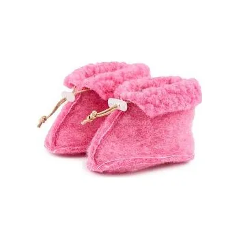 Capáčky Vlnka Dětské vlněné capáčky růžová velikost obuv dětské 0 - 6 Měsíců