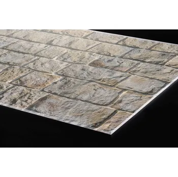 Obklad DIMEX | Plexisklo za kuchyňskou linku PGT-24060-251 | 240 x 60 cm | Zeď z kamenných bloků + Plexisklo za kuchyňskou linku DIMEX v rozměru 240 x 60 cm, motiv Zeď z kamenných bloků