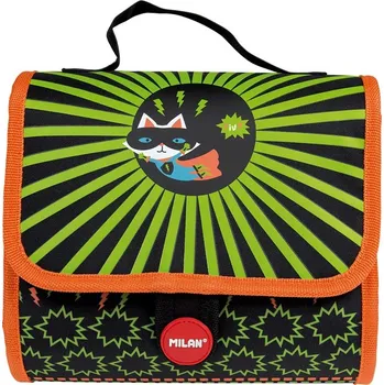 Kosmetická taška Penálková taštička s penálky 2v1 značky MILAN v edici SUPER HEROES,barevná kombinace oranžová /černá