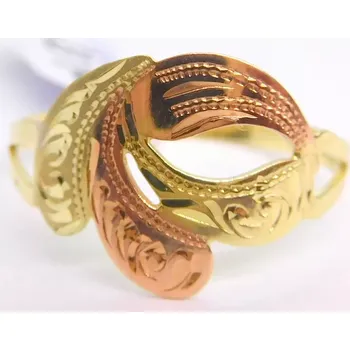 Prsten Klenoty Budín Dámský mohutný zlatý prsten ze žlutého a růžového zlata 585/1,56gr vel. 58 02001 (Klenoty Budín Dámský mohutný zlatý prsten ze žlutého a růžového zlata 585/1,56gr vel. 58 02001)