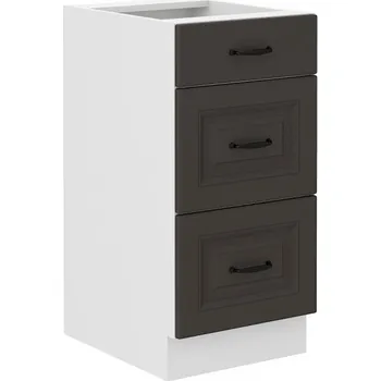 Stolarz-Lempert Kuchyňská skříňka Stilo GRWH - dolní 40 D 3S šuplíková, grafit + bílá