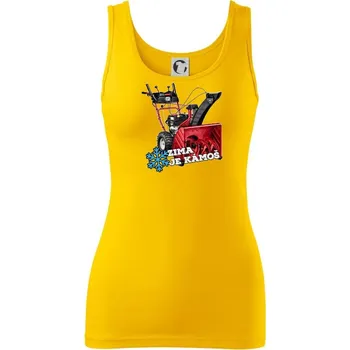 Dámské tričko Zima je kámoš fréza - Dámské tílko - L ( Žlutá )