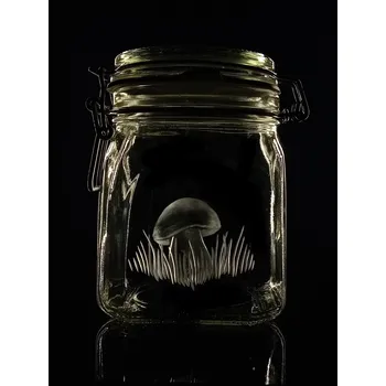 Dóza na potraviny Dóza 700ml na sušené houby - ručně ryté (broušené) dárek pro houbaře