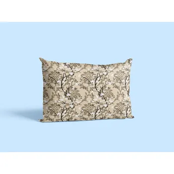 Povlečení Aaryans Bavlněný povlak na polštář Květinové větve béžový 70x90 cm