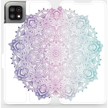 Pouzdro na mobilní telefon Flipové pouzdro Mobiwear - Samsung Galaxy A22 5G - M008S Mandala (Knížkové flip pouzdro, obal, kryt na mobil Samsung Galaxy A22 5G - M008S Mandala, materiál Umělá kůže + TPU - ochrana 360°, stojánek, silikonová vanička, magnetické zavírání)