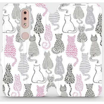 Pouzdro na mobilní telefon Flipové pouzdro Mobiwear - Nokia 4.2 - MX01S Kočičí zádíčka (Knížkové flip pouzdro, obal, kryt na mobil Nokia 4.2 - MX01S Kočičí zádíčka, materiál Umělá kůže + TPU - ochrana 360°, stojánek, silikonová vanička, magnetické zavírání)