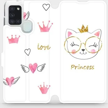 Pouzdro na mobilní telefon Flipové pouzdro Mobiwear - Samsung Galaxy A21S - MH03S Kočička princess (Knížkové flip pouzdro, obal, kryt na mobil Samsung Galaxy A21S - MH03S Kočička princess, materiál Umělá kůže + TPU - ochrana 360°, stojánek, silikonová vanička, magnetické zavírání)