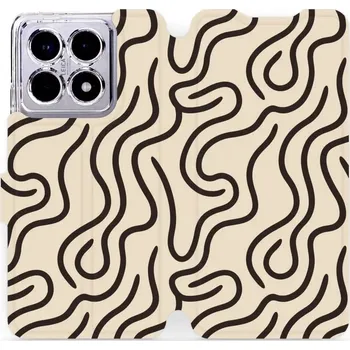 Pouzdro na mobilní telefon Flipové pouzdro Mobiwear - Xiaomi 14T - VA60S Linky (Knížkové flip pouzdro, obal, kryt na mobil Xiaomi 14T - VA60S Linky, materiál Umělá kůže + TPU - ochrana 360°, stojánek, silikonová vanička, magnetické zavírání)