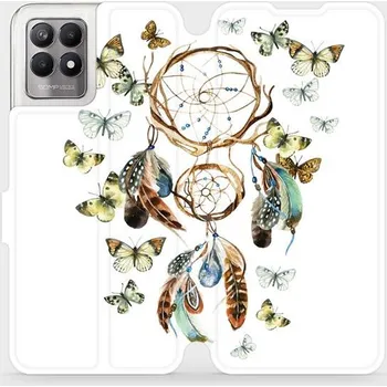 Pouzdro na mobilní telefon Flipové pouzdro Mobiwear - Realme 8i - M001P Lapač a motýlci (Knížkové flip pouzdro, obal, kryt na mobil Realme 8i - M001P Lapač a motýlci, materiál Umělá kůže + TPU - ochrana 360°, stojánek, silikonová vanička, magnetické zavírání)
