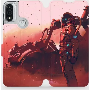 Pouzdro na mobilní telefon Flipové pouzdro Mobiwear - Motorola Moto E20 - MA09S Průzkumník s červeným vozítkem (Knížkové flip pouzdro, obal, kryt na mobil Motorola Moto E20 - MA09S Průzkumník s červeným vozítkem, materiál Umělá kůže + TPU - ochrana 360°, stojánek, silikonová vaničk