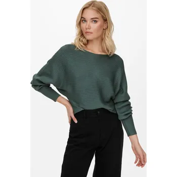 Dámské tričko Only dámský svetr s netopýřími rukávy Adaline šedozelený Velikost: XL
