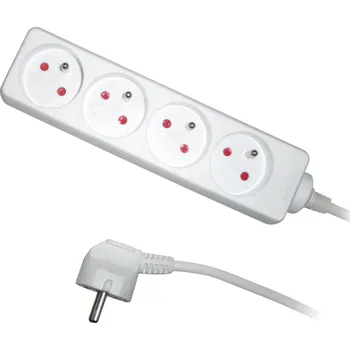 Prodlužovací kabel Přívod prodlužovací čtyřzásuvka bez vypínače