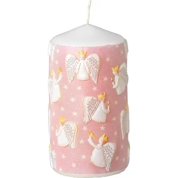 Svíčka Válec 60x110 mm Angel's Wings růžová mix, svíčka 270 gram