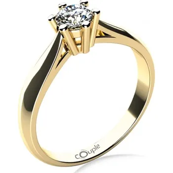 Prsten Couple, Zásnubní prsten Aimee, žluté zlato a velký zirkon, vel. 56, prům. 17.8 mm, 585-68-1-4041.0Z00.0.56.001