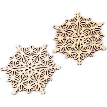 Vánoční dekorace Dřevěná vločka, 10 cm, k zavěšení / k domalování,