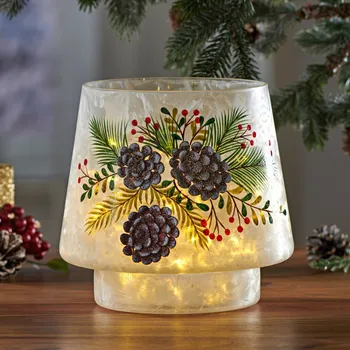 Svícen 3Pagen Lucerna Borová šiška Eldo Výška 16 cm, průměr 16,5 cm.