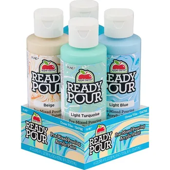 Vodová barva Apple Barrel Ready Pour™ set Ocean vibe - Akrylová barva pro pouring 4x118 ml