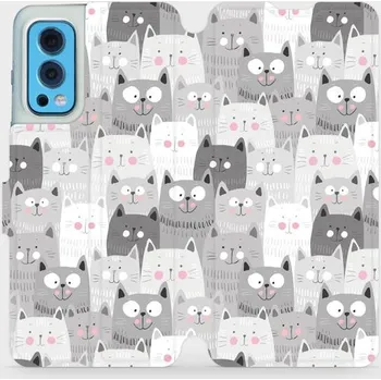 Pouzdro na mobilní telefon Flipové pouzdro Mobiwear - OnePlus Nord 2 5G - M099P Kočičky (Knížkové flip pouzdro, obal, kryt na mobil OnePlus Nord 2 5G - M099P Kočičky, materiál Umělá kůže + TPU - ochrana 360°, stojánek, silikonová vanička, magnetické zavírání)