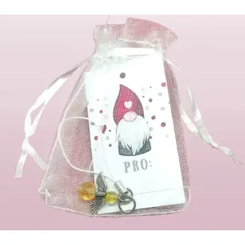 Vánoční dekorace Vánočně balený citrínový andělíček pro štěstí s kartičkou