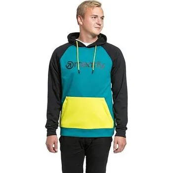 Pánská mikina Meatfly pánská technická mikina Gravel Lime / Dark Teal | Zelená | Velikost S