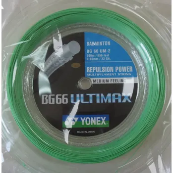 Míčový sport Badmintonový výplet Yonex BG 66 Ultimax, 200m, green - 0.66 mm YONEX - doprava zdarma