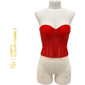 Korzet Červený korzet s křišťály Velikost: M