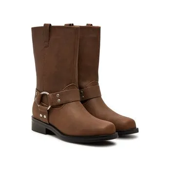 Dámské kozačky Polokozačky ONLY Shoes 15329812 Hnědá 39