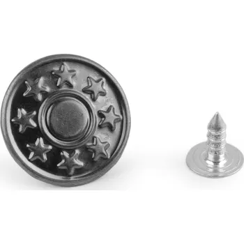 Knoflík Riflový knoflík velikost 26 černý nikl