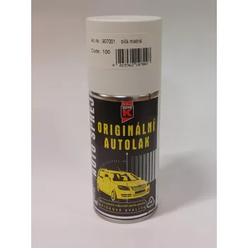 Autolak Kwasny Auto-K Color Škoda, originální autolak ve spreji, 0100 bílá matná, 150 ml