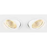 BIG WHITE (SLV) NEW TRIA 155 zapuštěné stropní svítidlo, čtvercové, 2700K, dvoulampa, fázově stmívatelné, 38°, bílé 1008511