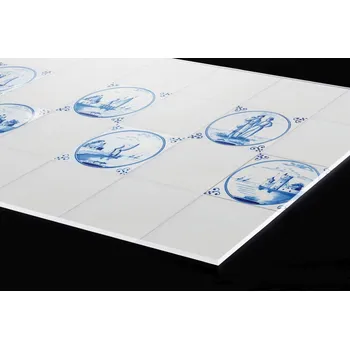 Obklad DIMEX | Plexisklo za kuchyňskou linku PGT-18060-167 | 180 x 60 cm | Modré kachličky + Plexisklo za kuchyňskou linku DIMEX v rozměru 180 x 60 cm, motiv Modré kachličky