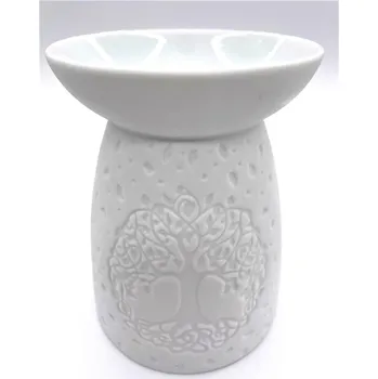 Aroma lampa Mani Bhadra Mani Bhadra Aroma lampa Tree of Life (bílá keramika), 12,5 x 9,5 cm