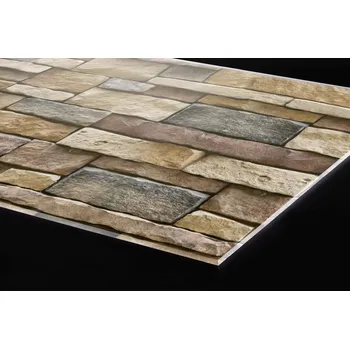 Obklad DIMEX | Plexisklo za kuchyňskou linku PGT-10060-256 | 100 x 60 cm | Béžové kamenné obložení + Plexisklo za kuchyňskou linku DIMEX v rozměru 100 x 60 cm, motiv Béžové kamenné obložení