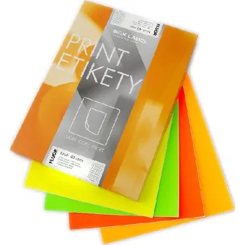 Speciální papír Etikety kruh průměr 40 mm FLUORESENČNÍ červená 100 archů