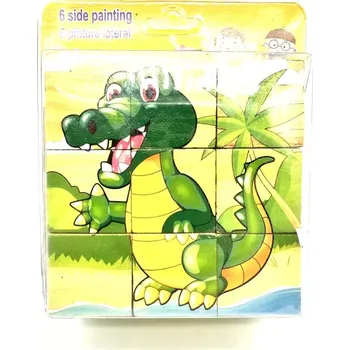 Dřevěná hračka Dřevěné obrázkové kostky Rex