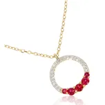 Zlatnictví Helios Zlatý řetízek s Rubíny a Diamanty