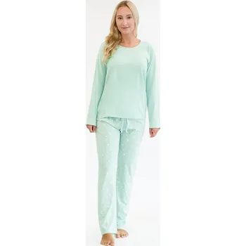 Dámské noční prádlo Dámské pyžamo dlouhé 19161P acqua vel.2XL - Gina