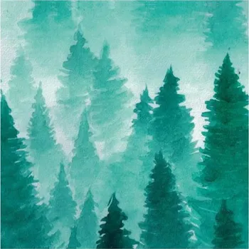 Papírový ubrousek Vánoční ubrousek 33 x 33 mm, les v mlze